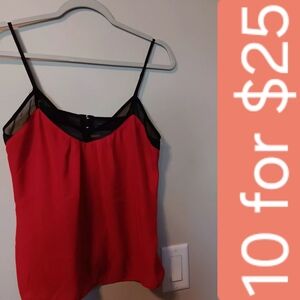 silence + noise Red Cami with Black Trim